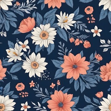 Seamless floral pattern beautiful flowers design for fabrics and sheets.