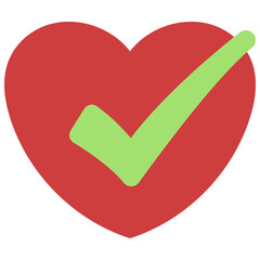 Heart With Check Mark Icon