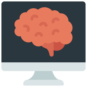 Brain On Computer Icon
