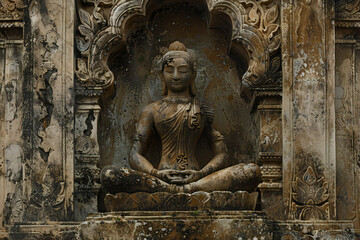Fototapeta na wymiar buddha statue in archaeological site, Thailand, temple, religion