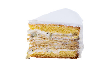 fruit sponge cake isolated
