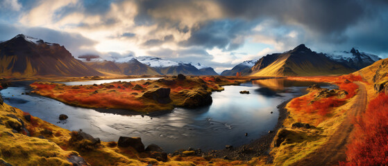 Fototapeta na wymiar Autumn landscape in Iceland Europe