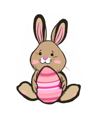 Fototapeta premium easter bunny with easter egg