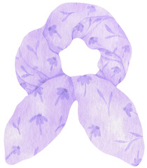 Purple flora Scrunchy illustration for Fashion Decorative Element