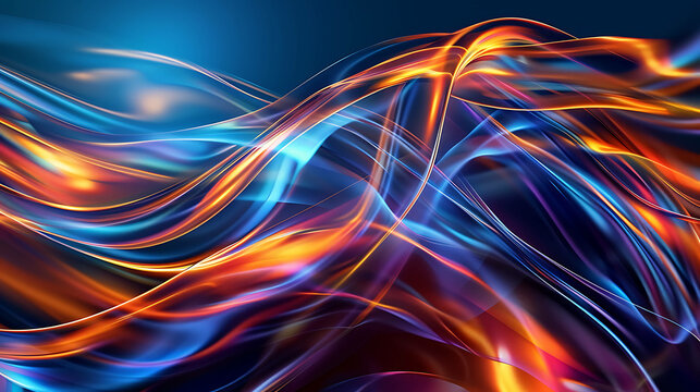 3D rendering abstract background with smooth and shiny waves.