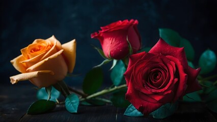 red rose on black background