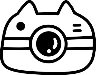 camera cute line icon doodle cartoon