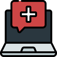 Obraz premium Medical Message Laptop Icon