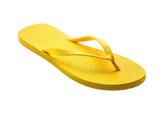 Yellow flip flops isolated on a transparent background.