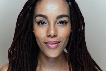 Beautiful woman making skin and facial beauty treatments