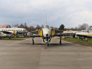 Old fighter jet, museum exhibit