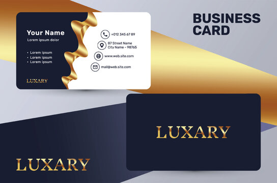 Modern luxury business card template. Clean and minimalistic design emphasizes the corporate style of the company. The image reflects professionalism and elegance.