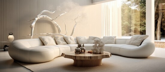 White sofa in a living room 