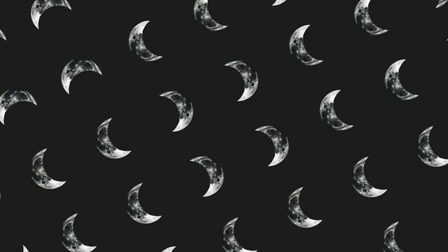 Pattern of the Moon on a Black Background