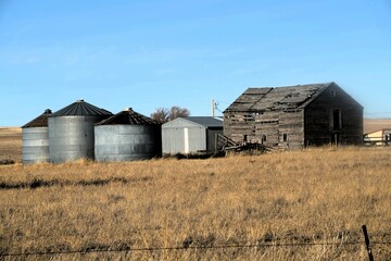 old barn and silo