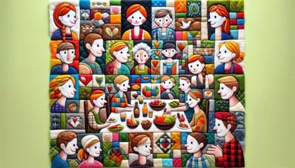 A colorful mosaic depicting diverse children's faces with various expressions