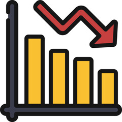 Loss Bar Chart Icon