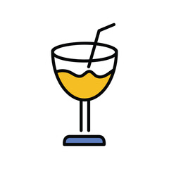 coketail icon with white background vector stock illustration