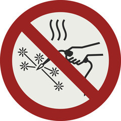 PROHIBITION SIGN PICTOGRAM, HOT WORKS PROHIBITED ISO 7010 &ndash; P039, SVG