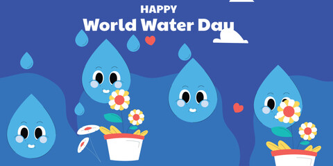 world water day, water day, water is life , world water day  
vector illustration design concept.