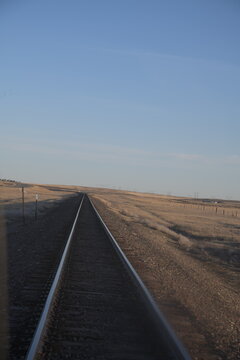 railroad tracks in the distance