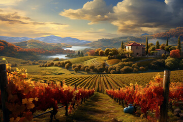 vineyard in autumn