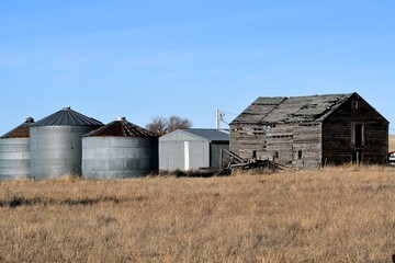 old barn and silo