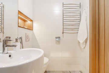 modern bathroom room with toilet and washing machine