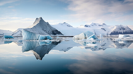 iceberg in polar regions, snowy glacier 