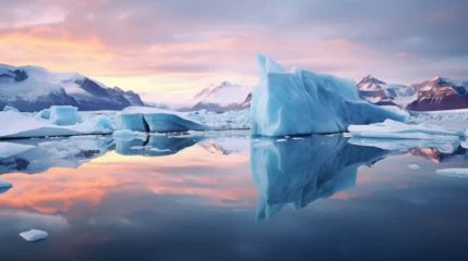 Foto op Canvas iceberg in polar regions during sunset, glacier  © ChristianeMonar