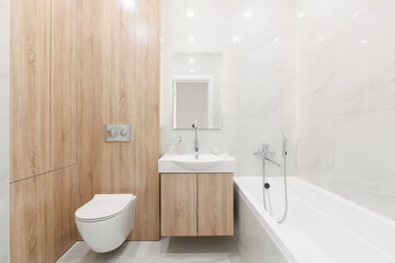 modern bathroom room with toilet and washing machine