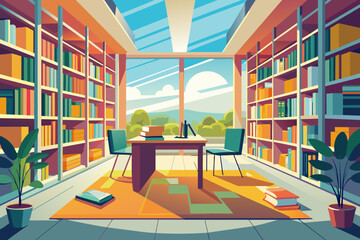 bright library study sense of space minimalist p