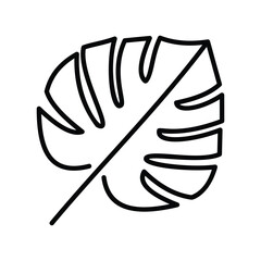 monstera icon with white background vector stock illustration