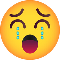 Vector Icon Crying, Emoji, Smileys, Reaction, Feelings, Emotion