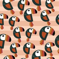 seamless pattern with toucan birds