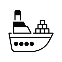 ship icon with white background vector stock illustration