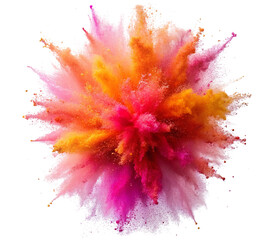 powder explosion in pink and yellow colors