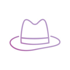 fedora hat icon with white background vector stock illustration