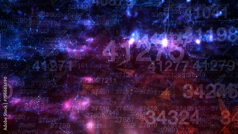 Aufkleber digital computer screen with numbers illustration background.