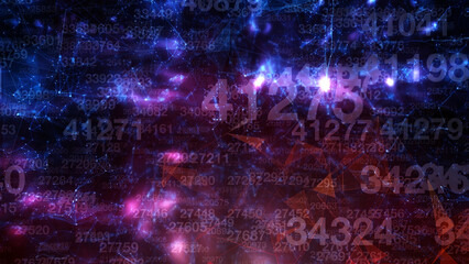 Digital computer screen with numbers illustration background. - 756663690