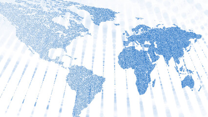 Artistic world map on computer network illustration background. - 756663697