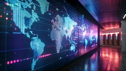 digital world map with countries, global news and international concept Generative AI