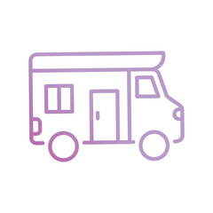 camper icon with white background vector stock illustration