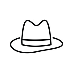fedora hat icon with white background vector stock illustration