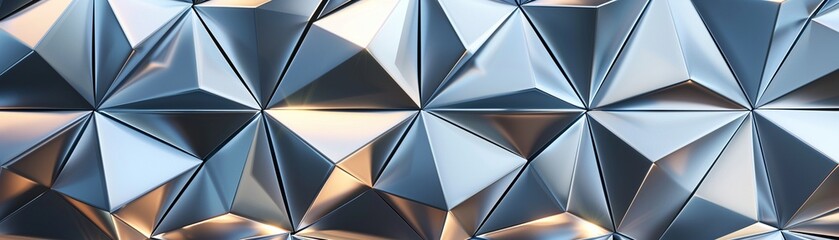 Chic glossy 3D triangles arranged in a symmetric pattern
