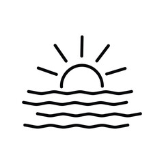 sunset icon with white background vector stock illustration