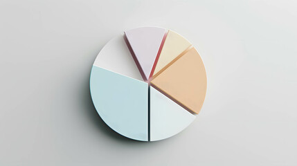 Pie charts representing diversified stock portfolios, diversification of investment or asset allocation on stock and fund and bond make investments more efficient