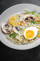 ramen soup asian first course tasty fresh healthy eating cooking appetizer meal food snack on the table copy space food background