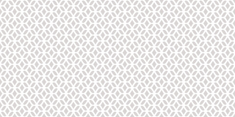 Subtle vector mesh seamless pattern. Abstract background with curved lines, wavy shapes, diamonds, leaves. Delicate minimal texture of grid, lace, weaving, net, lattice. Gray and white geo ornament