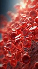 Close-up of platelets forming a clot - obrazy, fototapety, plakaty
